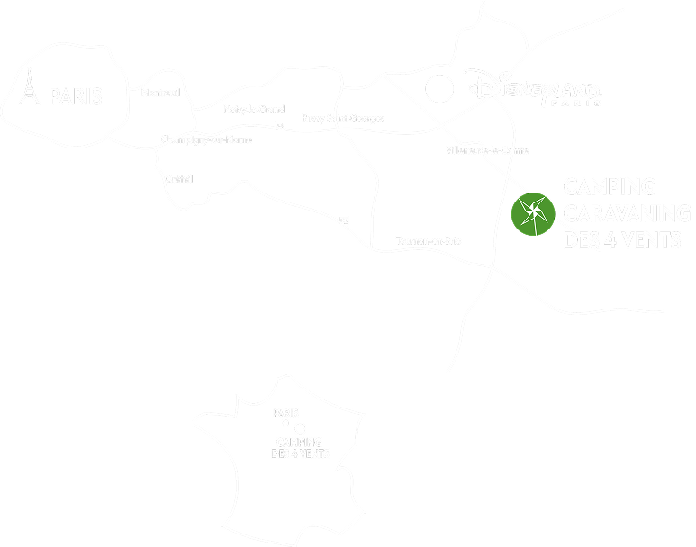 Carte de France avec emplacements de campings et caravaning