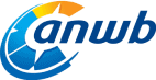 Offizielles Logo des ANWB mit einem stilisierten orange-blauen Globus